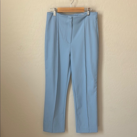Veronica Beard Jaya Crop Pleated Stretch Pant Slack Hydrangea Blue Size 4 - Picture 4 of 8